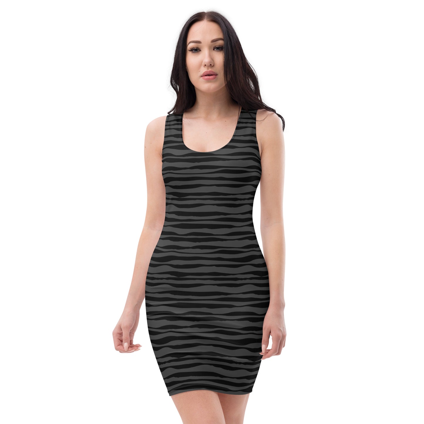 Woden's® Black Patterned Fitted Dress For Women