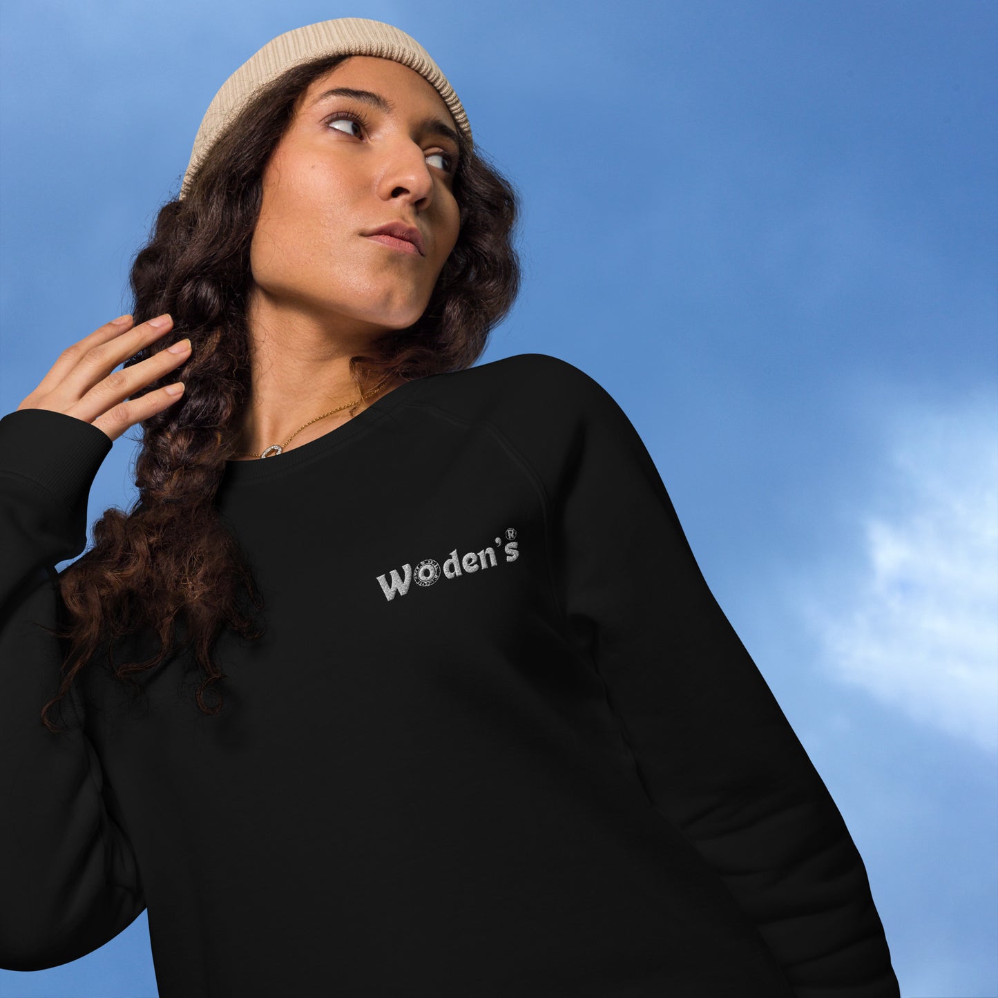 Woden's® Organic Raglan Dark Sweatshirt | Unisex