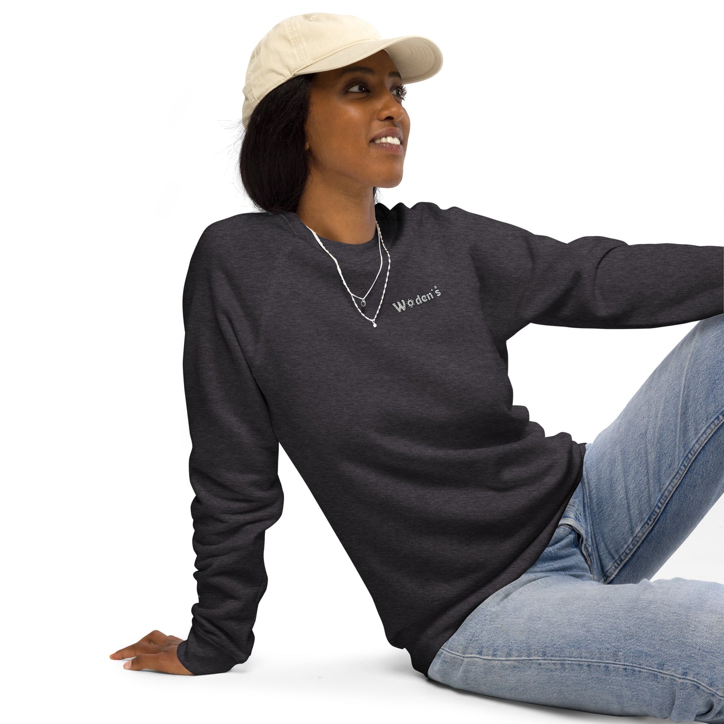 Woden's® Organic Raglan Dark Sweatshirt | Unisex