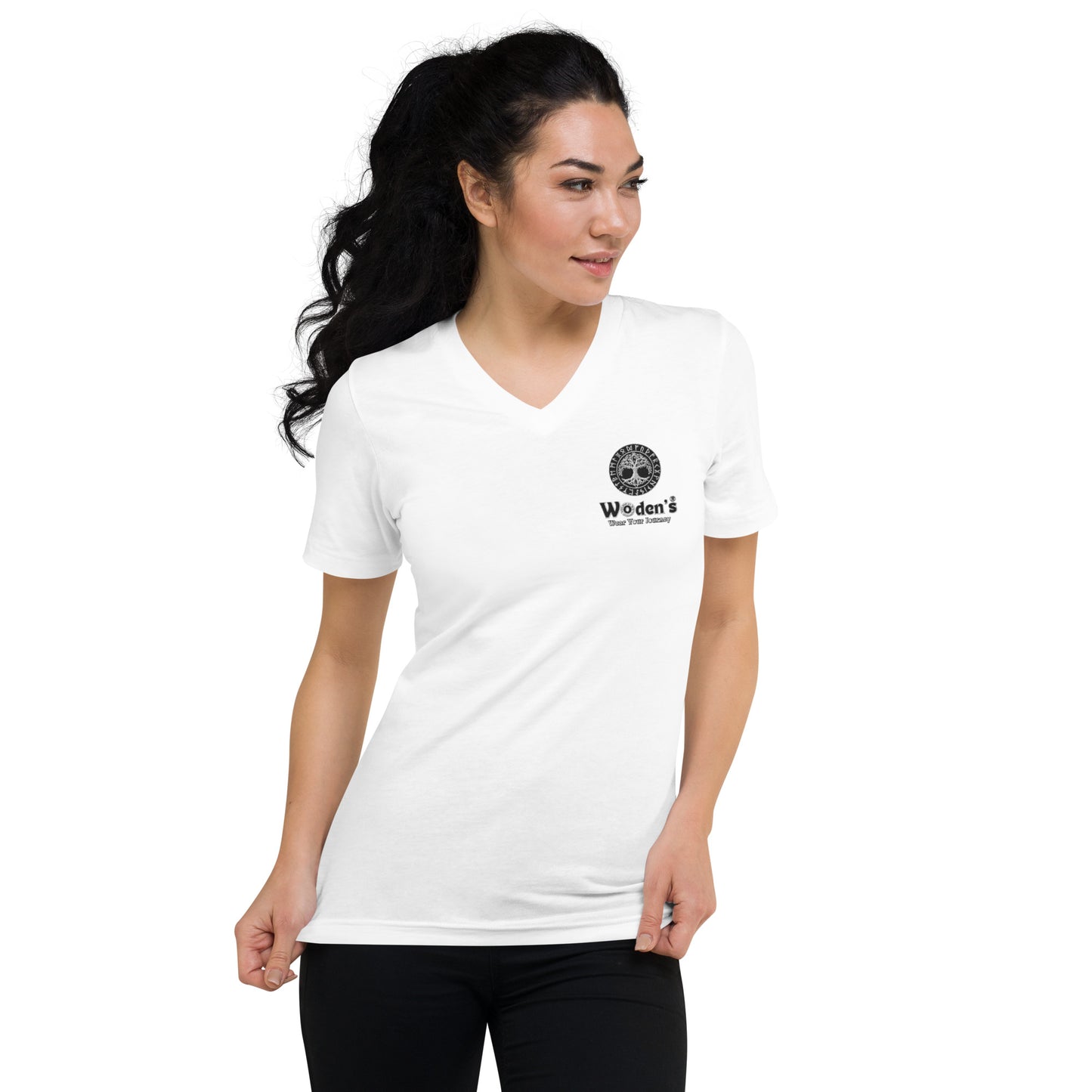 Woden's® Short Sleeve V-Neck T-Shirt, Black or White | Unisex