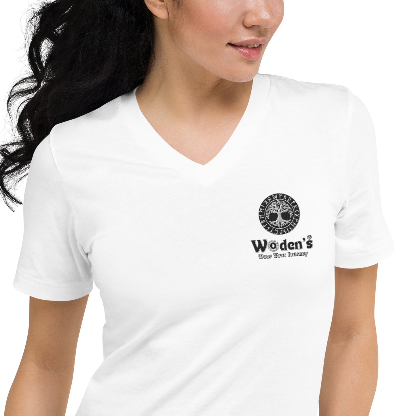 Woden's® Short Sleeve V-Neck T-Shirt, Black or White | Unisex